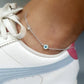 White Blossom Heart Anklet