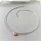 Orange Candy Evil Eye Double Row Anklet