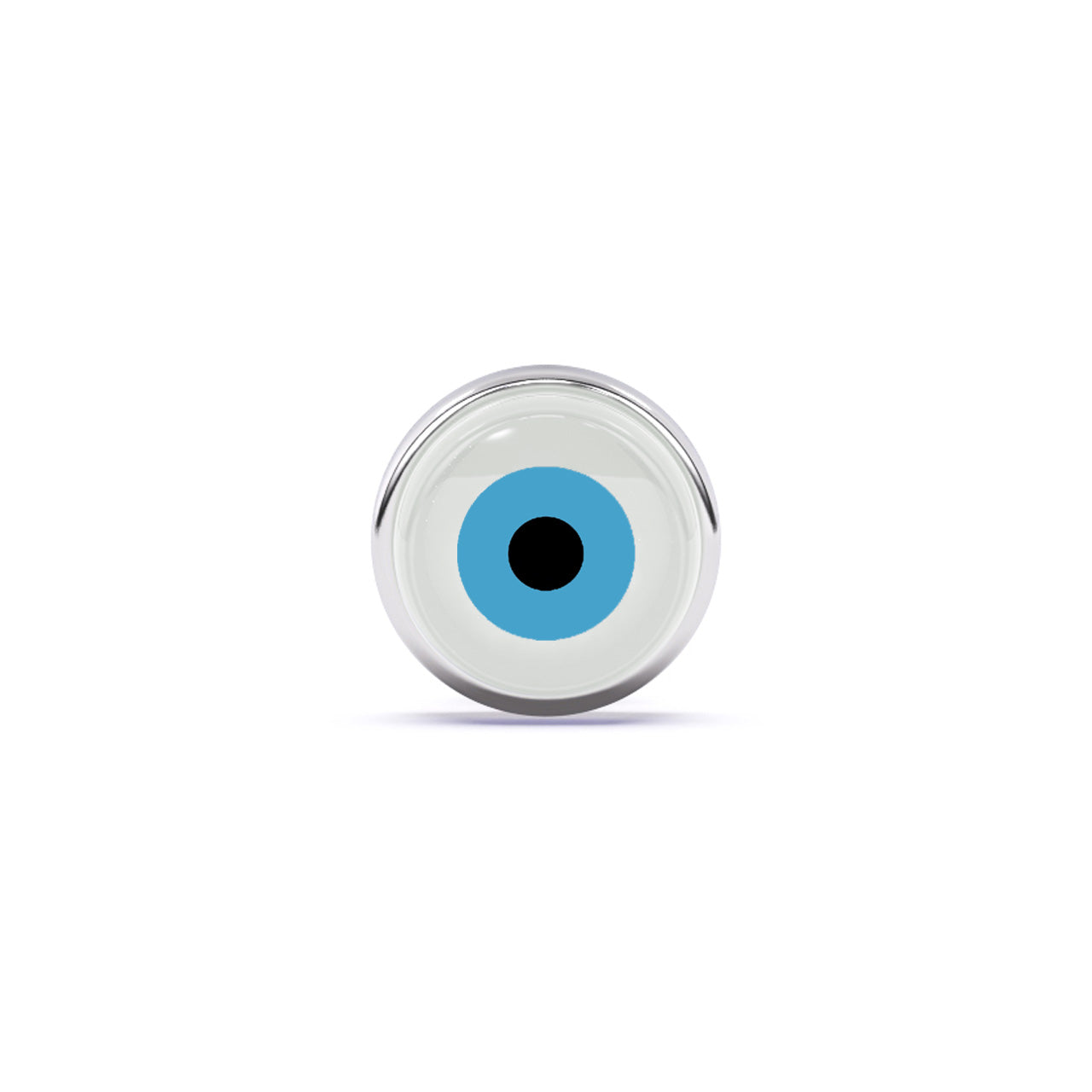 The White Blossom Evil Eye Watch Pin