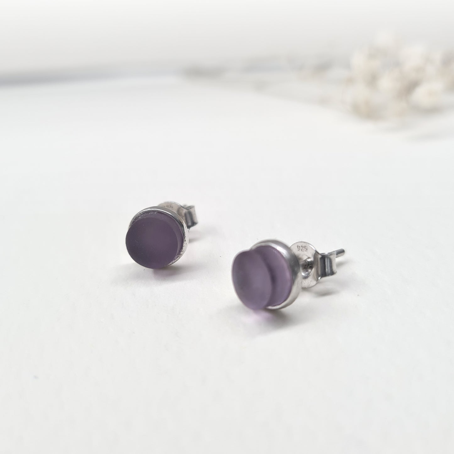 Pretty Purple Textured Transparency Earring